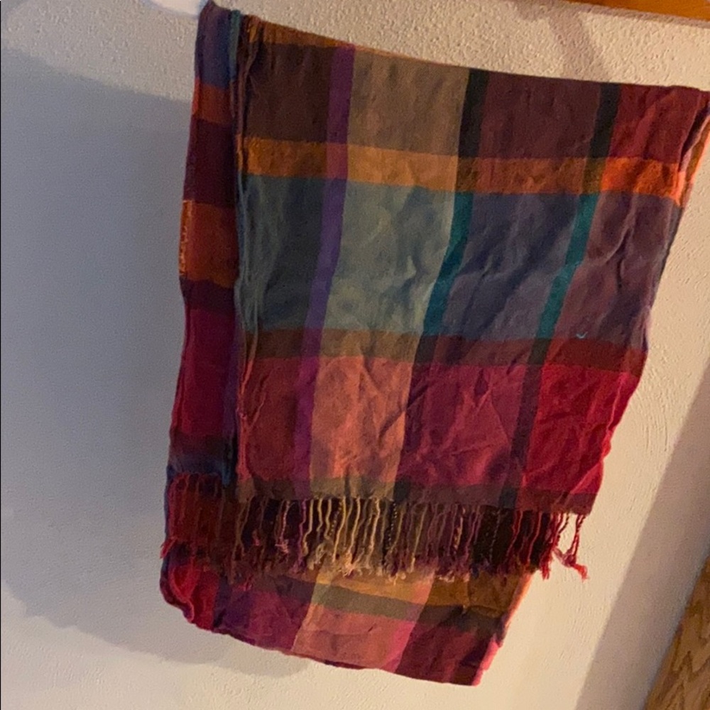 Multi color scarf with fringe